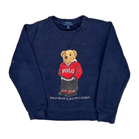 Age 6-7 Polo By Ralph Lauren Graphic Sweatshirt - Small Navy Cotton