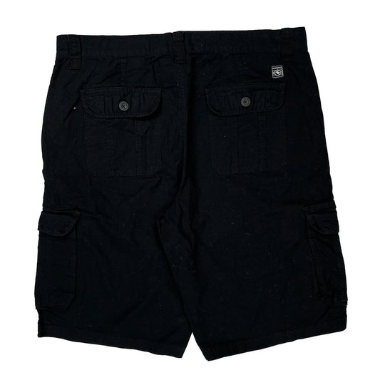 Southpole Cargo Cargo Shorts - 38W 12L Black Cotton