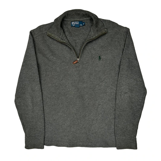 Polo By Ralph Lauren 1/4 Zip - Small Grey Cotton
