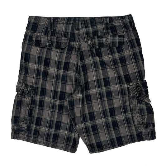 Lee Checked Cargo Shorts - 36W 11L Grey Cotton