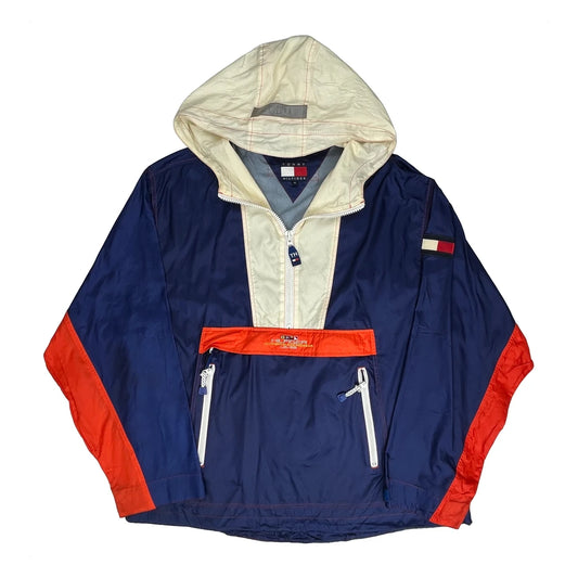 90S Tommy Hilfiger Anorak - XL Navy Nylon
