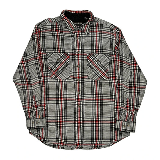 David Taylor Checked Flannel Shirt - Large Black Acrylic