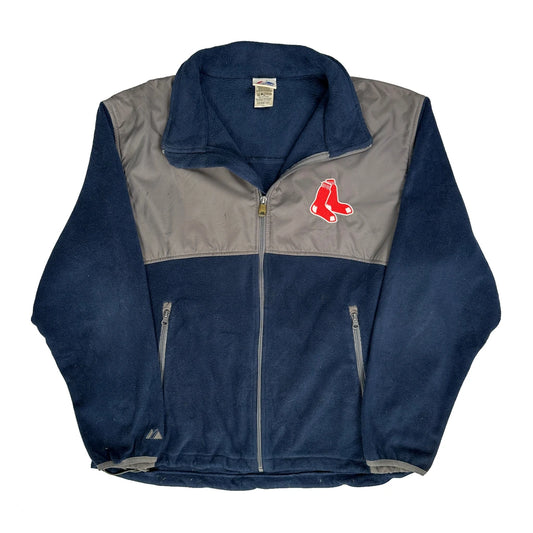 Red Sox Majestic Graphic Fleece Jacket - Large Navy Polyester