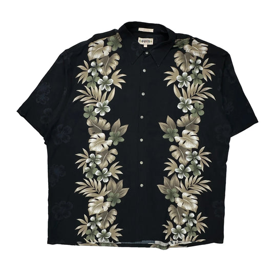 Campia Floral Hawaiian Shirt - 2XL Black Viscose