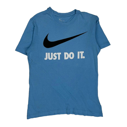 Just Do It Nike T-Shirt - Medium Blue Cotton