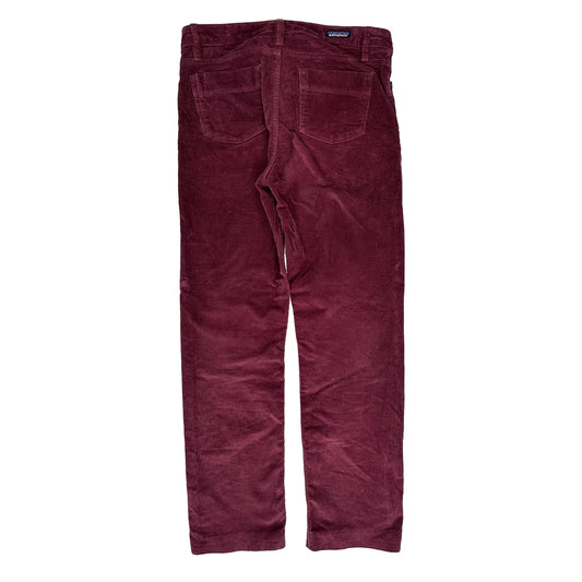 Patagonia Cord Trousers - 30W UK 10 Burgundy Corduroy