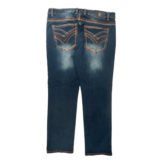 Unbranded Contrast Stitch Jeans - 38W 30L Dark Wash Denim