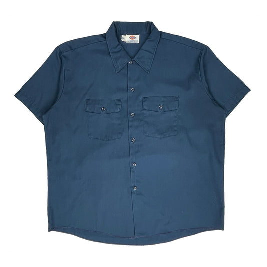 Dickies Short Sleeve Shirt - 2XL Navy Polyester Blend
