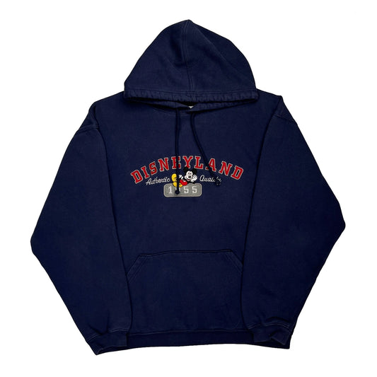 Vintage Disneyland Resort Disney Graphic Hoodie - Small Navy Cotton Blend