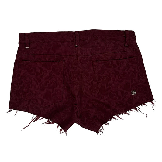 Stussy Denim Shorts - 31W UK 12 Burgundy Cotton