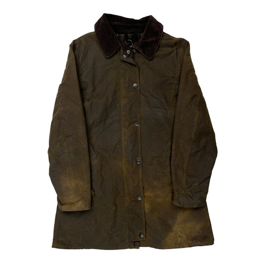 Barbour Checked Wax Jacket - Medium Brown Cotton