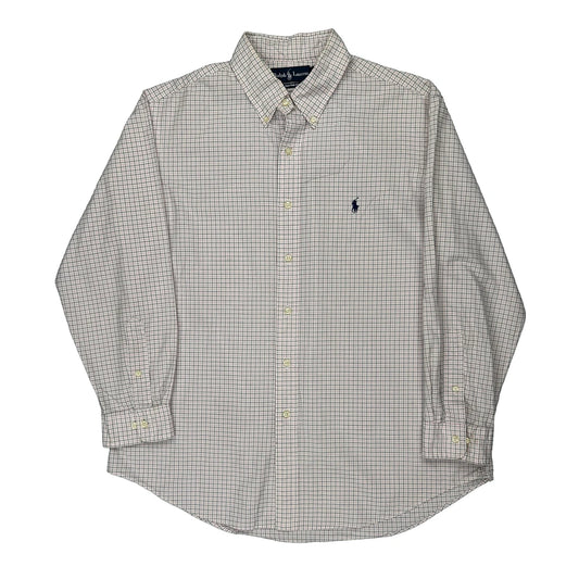 Ralph Lauren Checked Shirt - Medium White Cotton