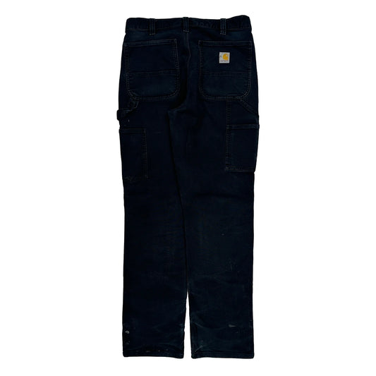 Carhartt Double Knee Carpenter Trousers - 30W 32L Black Cotton