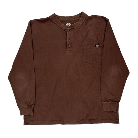 Dickies Long Sleeve T-Shirt - 2XL Brown Cotton