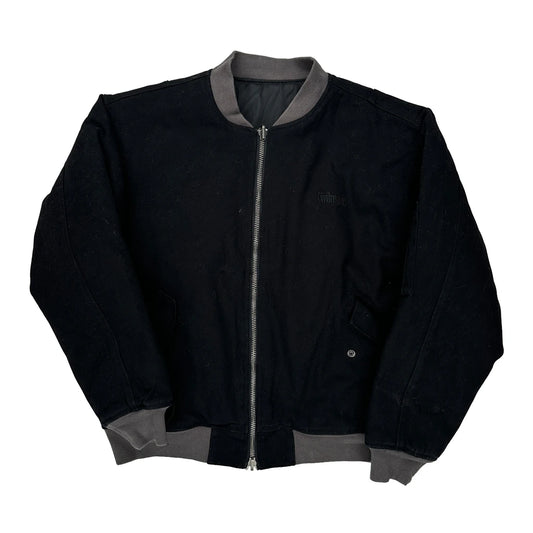 Civil Regime Reversible Bomber Jacket - Large Black Cotton