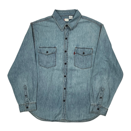 Vintage Levis Denim Shirt - XL Blue Cotton