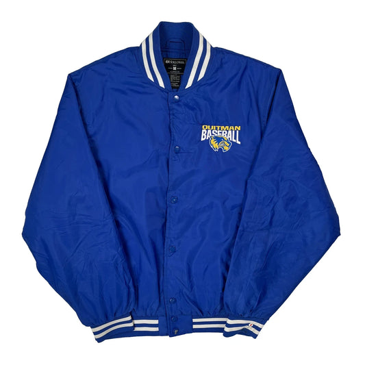 Vintage Outman Baseball Holloway Varsity Jacket - Medium Blue Nylon