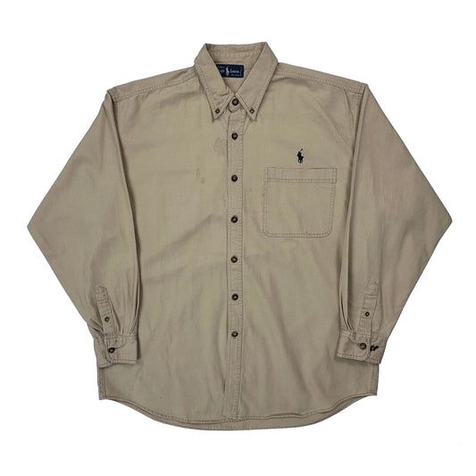 Polo By Ralph Lauren Shirt - XL Beige Cotton