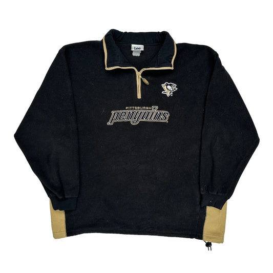 Pittsburgh Penguins Lee Sport Collared Fleece - XL Black Polyester