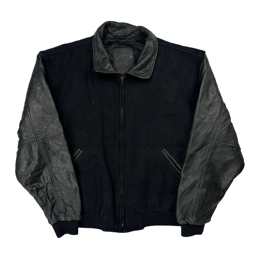 Golden Bear Bomber Jacket - Medium Black Leather
