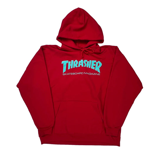 Skateboard Magazine Thrasher Graphic Hoodie - Large Red Cotton