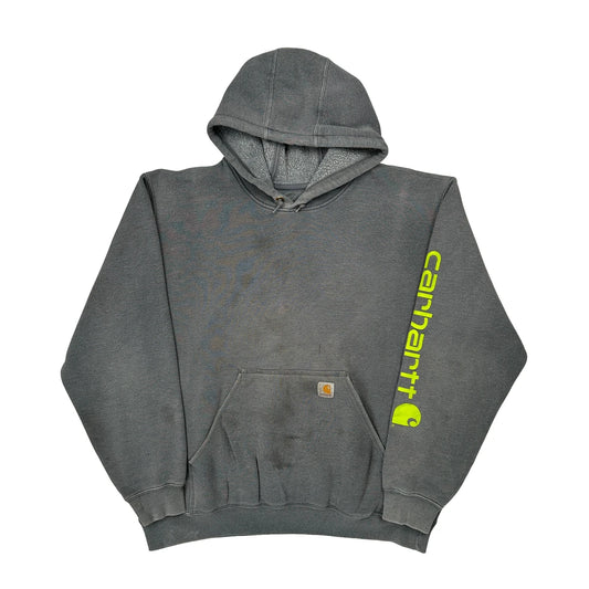 Faded Carhartt Hoodie - XL Grey Cotton