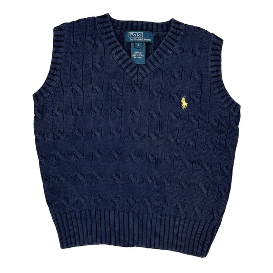 Age 4 Polo By Ralph Lauren Sweater Vest - Small Navy Cotton