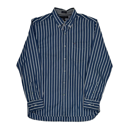 Tommy Hilfiger Striped Shirt - Large Blue Cotton