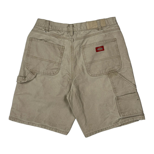 Dickies Carpenter Shorts - 28W UK 10 Beige Cotton