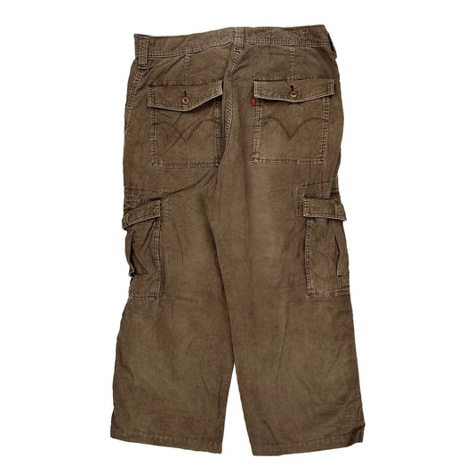 Levis Cargo Cord Trousers - 35″ Waist Brown Cotton