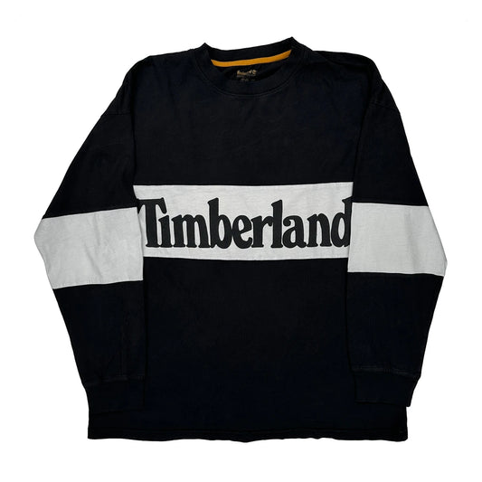 Timberland Spellout Long Sleeve T-Shirt - Medium Black Cotton