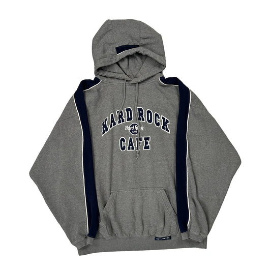 Gatlinburg Hard Rock Cafe Spellout Hoodie - XL Grey Cotton Blend