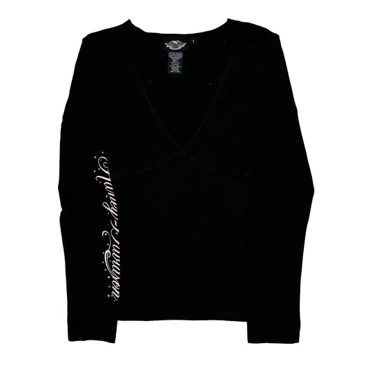 Motorcycle Harley Davidson Long Sleeve T-Shirt - Small Black Cotton