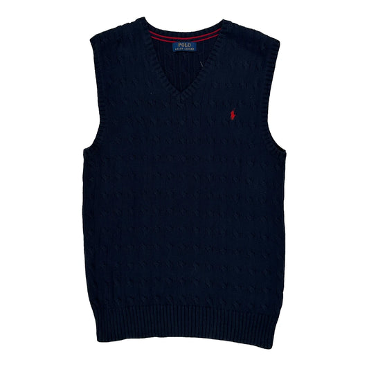 Polo By Ralph Lauren Sweater Vest - Medium Navy Cotton