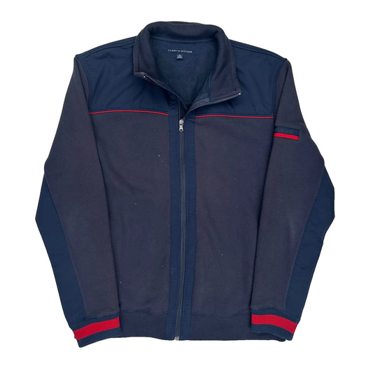 Tommy Hilfiger Striped Track Jacket - XL Navy Cotton Blend