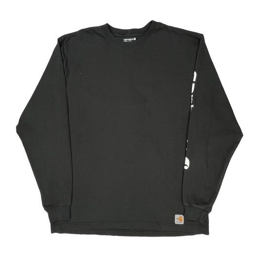 Vintage Carhartt Spellout Long Sleeve T-Shirt - Medium Black Cotton