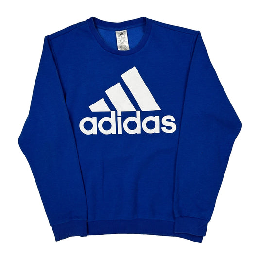 Adidas Sweatshirt - Large Blue Cotton