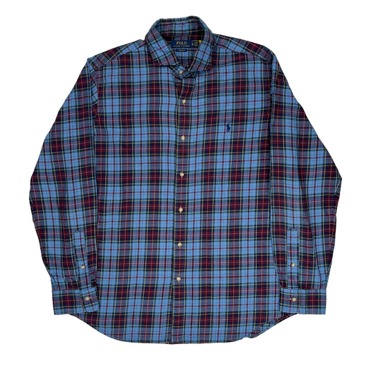 Polo By Ralph Lauren Checked Shirt - XL Blue Cotton