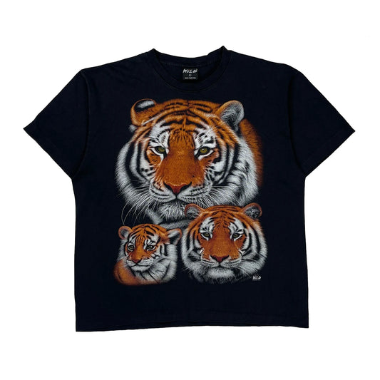 Wild Single Stitch T-Shirt - Large Black Cotton