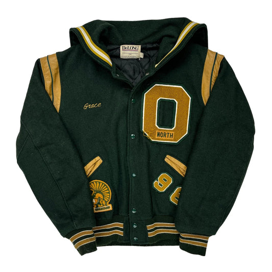 Spartans Delong Varsity Jacket - Large Gold Wool