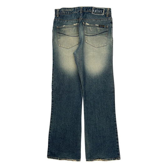 Rip Curl Wide Leg Jeans - 33W 32L Stone Wash Cotton