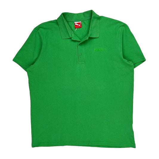 Puma Polo Shirt - Large Green Cotton