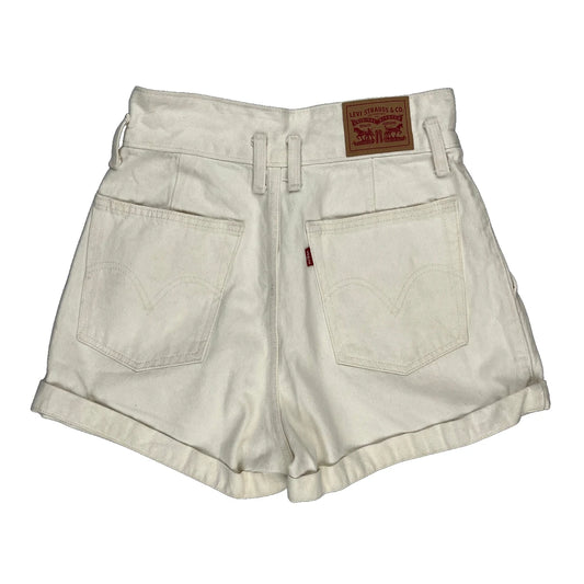 Levis Denim Shorts - 26W UK 6 Cream Cotton
