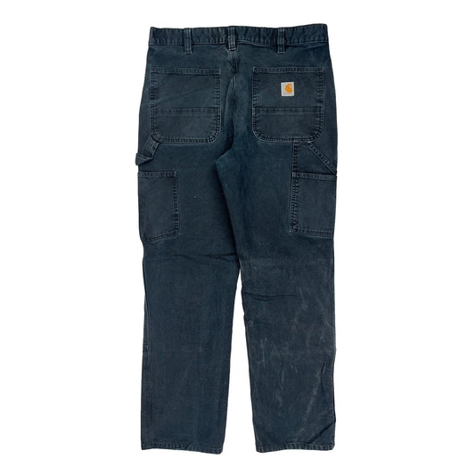 Carhartt Double Knee Carpenter Trousers - 34W 31L Black Cotton