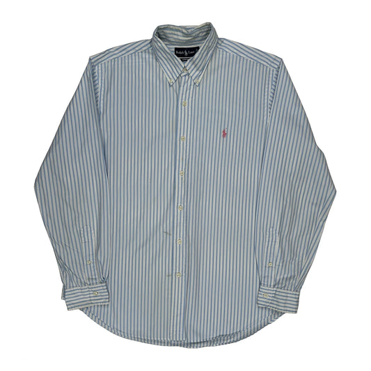 Ralph Lauren Striped Shirt - Large Blue Cotton