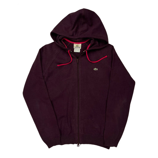 Lacoste Hoodie - Large Burgundy Cotton