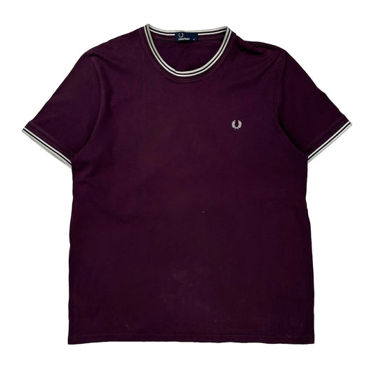 Fred Perry T-Shirt - XL Burgundy Cotton