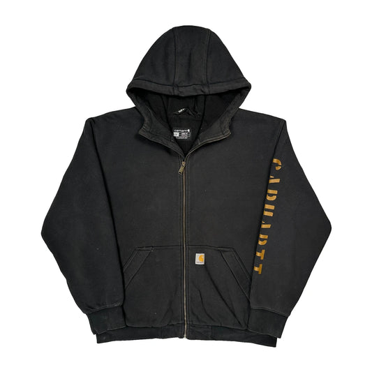 Carhartt Spellout Hoodie - Large Black Cotton