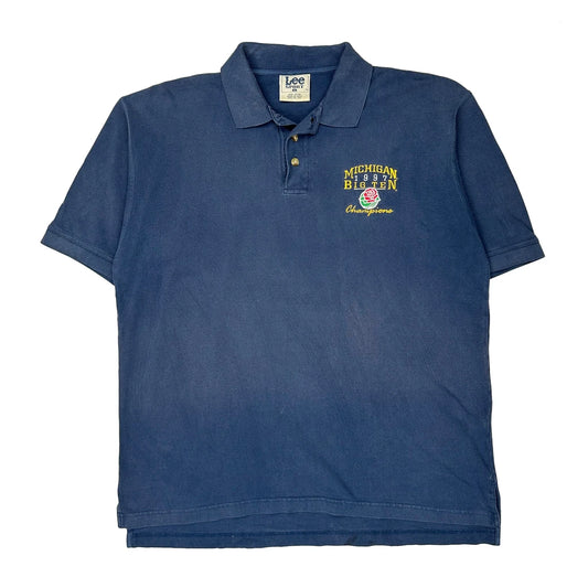Michigan (1997 Big Ten) Lee Sport College Polo Shirt - Large Navy Cotton