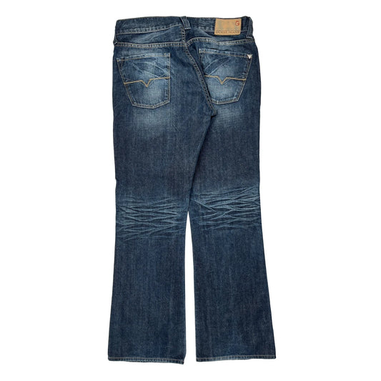 Guess Boot Cut Jeans - 32W UK 10 Blue Cotton